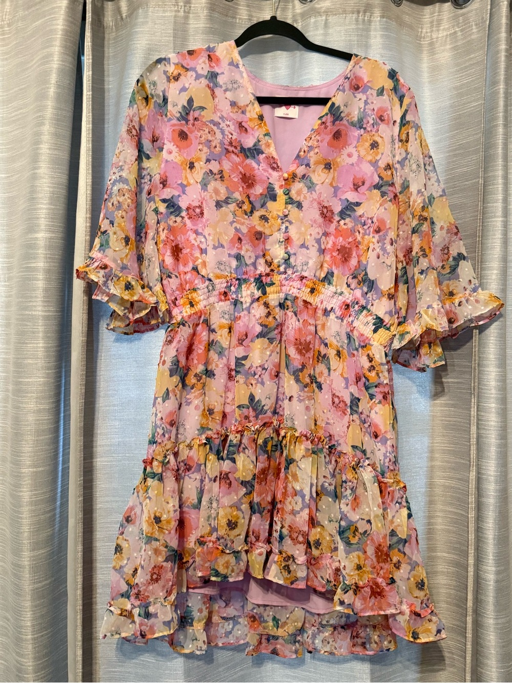 Buddy Love Floral Pink Mini Dress Sz XL